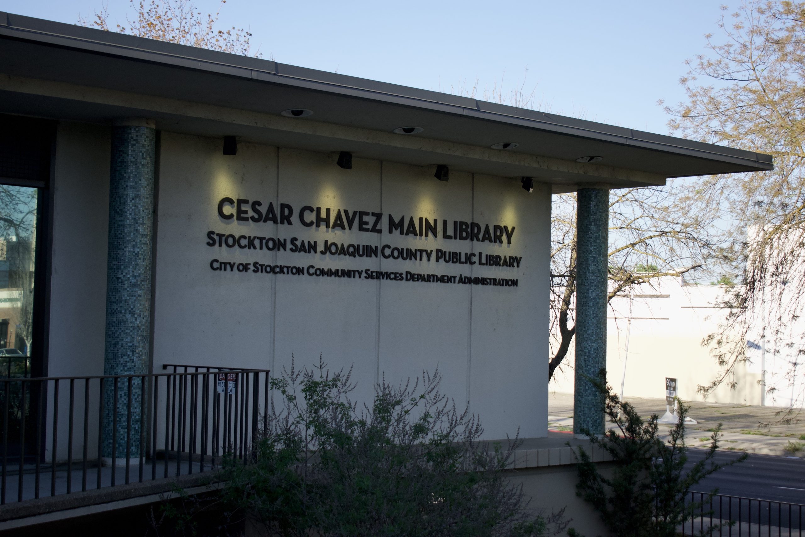 Stockton moves to cover up Cesar Chavez name at downtown library